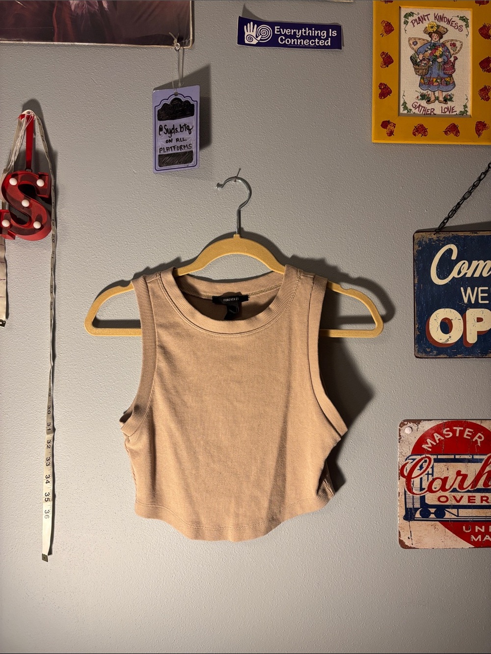 Forever 21 tan Ribbed Crop Top